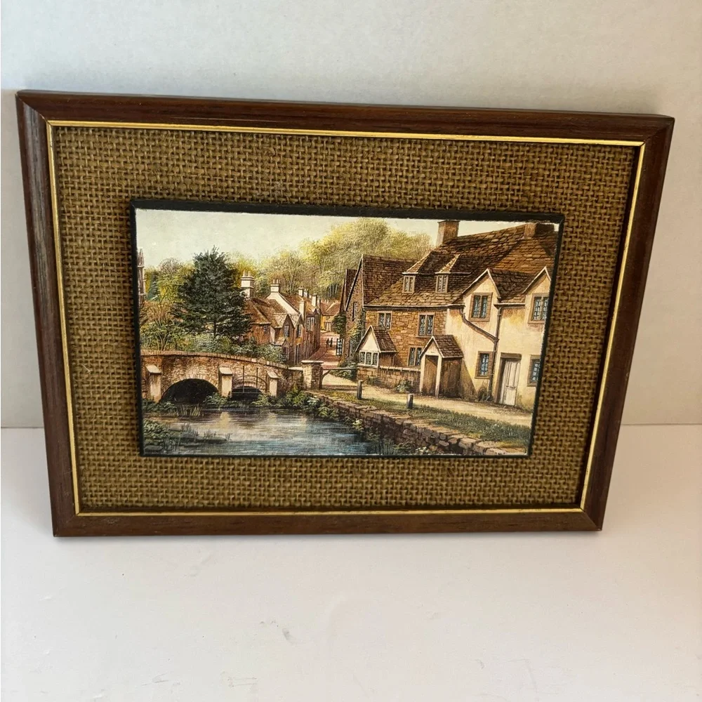 Vintage Kevin Platt Wall Art of Castle Combe, Wiltshire 1985